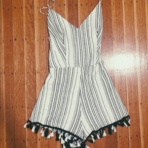 Black and white fun summer romper